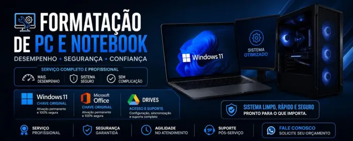 Formatação de computador e notebook
