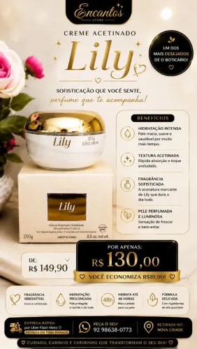Hidratante Lily o Boticário | Novo Lacrado