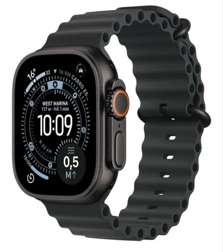 Apple Watch Ultra 3 GPS + Cellular, Caixa em titânio preto de 49 mm