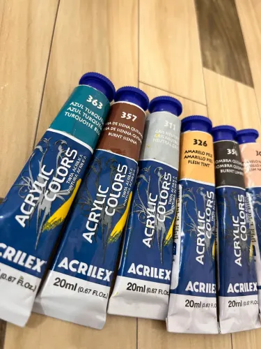 Kit 12 tintas acrílicas acrilex 20ml