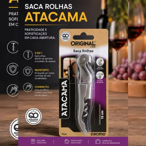 Saca Rolhas para vinhos - 3 em 1 Abridor Aço inox
