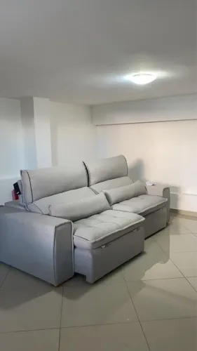Sofá 4 lugares Reclinável e Extensível em linho