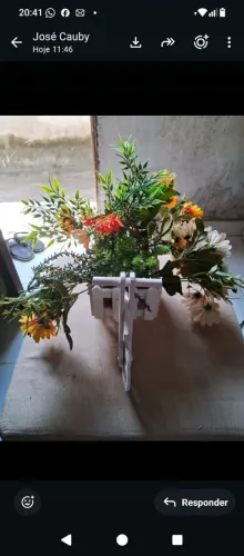 Vasos artesanal com plantas