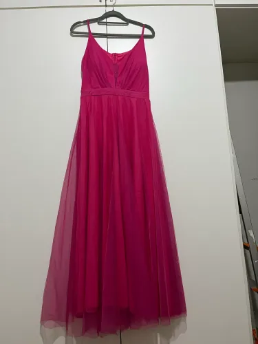 Vestido longo rosa para festa