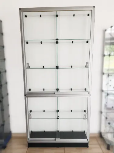 Prateleira de vidro com porta