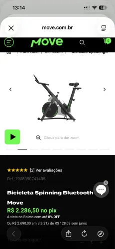 Bicicleta Spinning Bluetooth da marca Move.