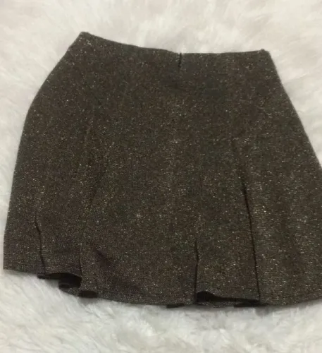 Saia de Pregas Lurex Dourado Maria Filó P