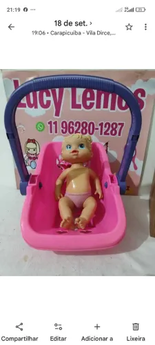 Boneca mais o bebê conforto