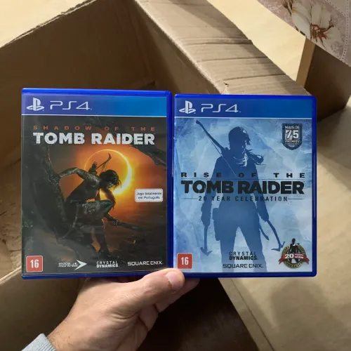 Kit jogos tomb raider lara croft ps4 play 3