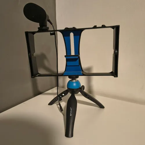 kit Poluz estabilizador de vídeo + microfone para smartphone