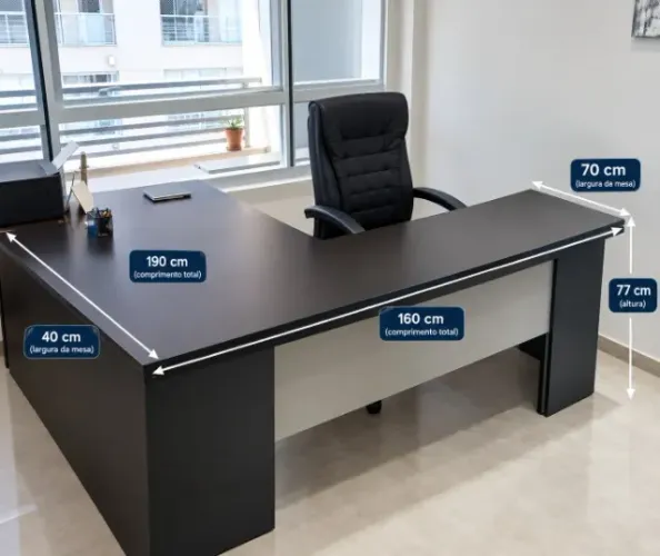 Mesa de escritório preta