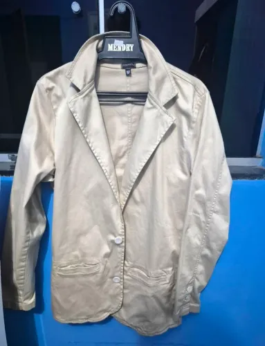 blazer slim masculino bege, tamanho M
