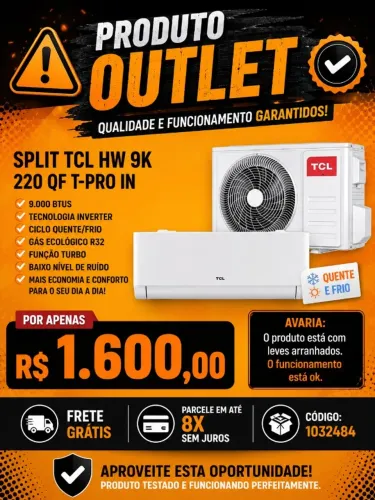 SPLIT TCL HW 9K 220 QF T-PRO IN - OUTLET