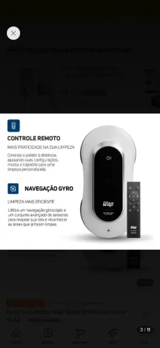 Robô wap limpador de vidros, policleaner.