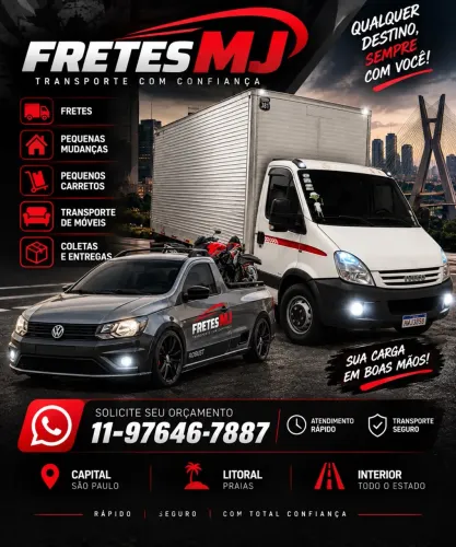 Fretes e pequenas mudanças de geladeira, sofá, cama