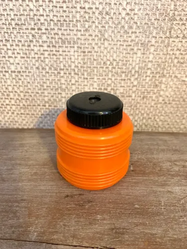 Apontador Hansa vintage papelaria antiga laranja anos 60/70 - nostalgia retrô  
