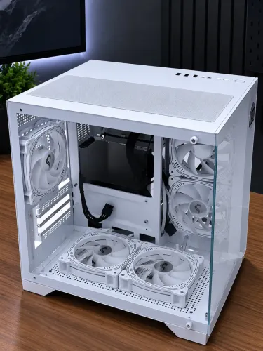 Gabinete branco aquático com 5 fans