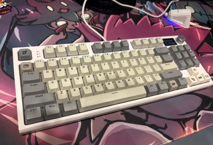 Teclado Mecânico Gamer Bluetooth Tri Mode 2.4g Attack Shark Com Tela K86RGB Cinza