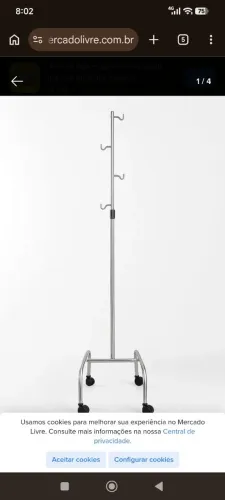 suporte para soro regulável em inox