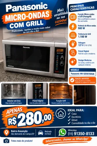 Micro-ondas Panasonic com grill