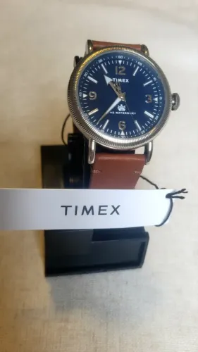 Relógio Timex Waterbury Standard TW2W20400 Novo - Azul/Couro Marrom