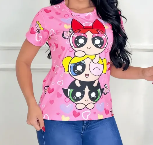 camiseta feminina as meninas super poderosas p ( 34,36,38)