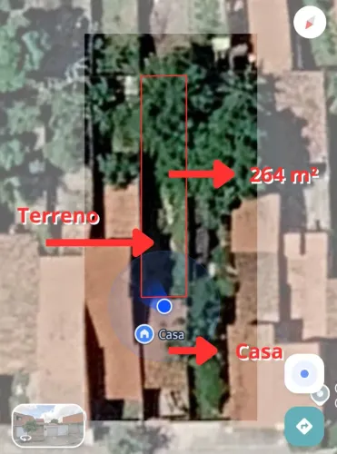 Terreno de 264 m² - com casa composta por (1 cozinha, 1 quarto, 1 sala e 1 banheiro)