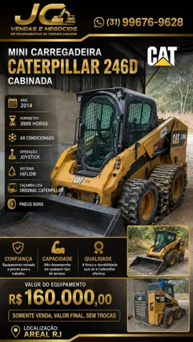Mini Carregadeira Caterpillar 246D cabinada