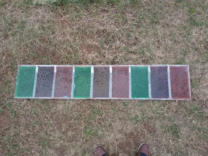 Vidraça retangular colorida