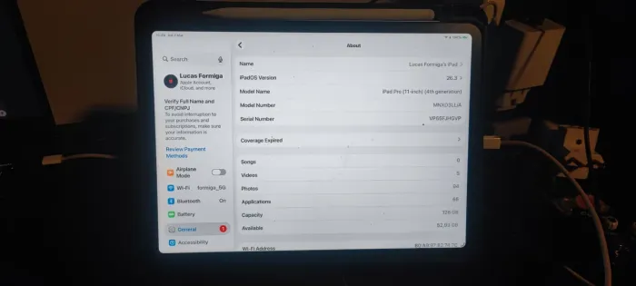 iPad Pro 11" 4ª geração 128GB + pencil e capa