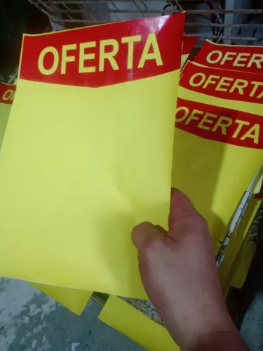 100 Cartazes de Oferta 20x30 - Aceita Jato de Tinta e Laser!