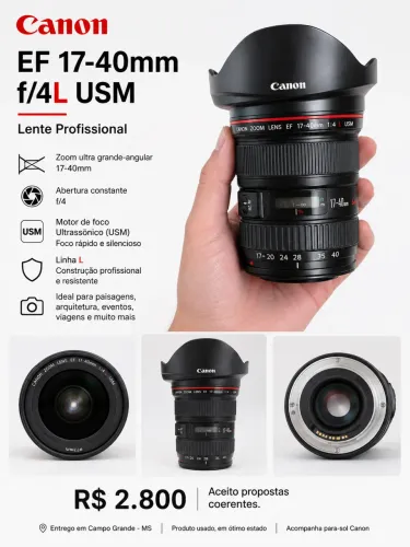 Lente Canon EF 17-40mm f/4L USM - Linha L