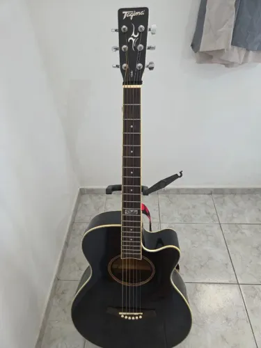 Violão Acústico Tagima Modelo Dallas Cutway Preto Série Américas - cordas aço + acessórios