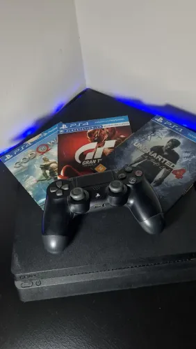 Ps4 Slim 1TB SEMINOVO com LACRE DE FÁBRICA + 3 Jogos + Controle