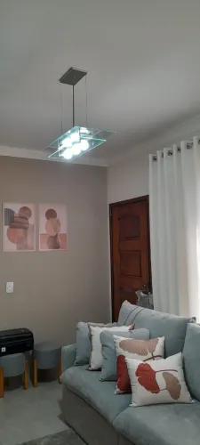 Lustre pra sala vidro e aço escovado