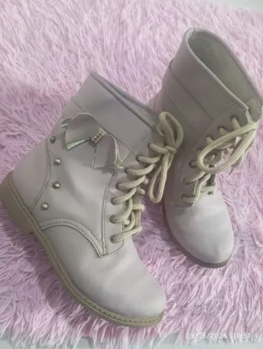 Bota coturno infantil feminina rosa