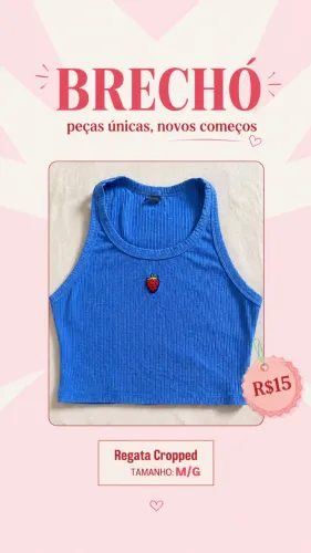 BRECHÓ - Regata Cropped azul