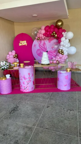 Decoração para aniversário borboleta rosa 