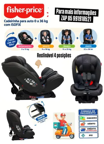 Cadeirinha de carro Fisher Price com isofix 