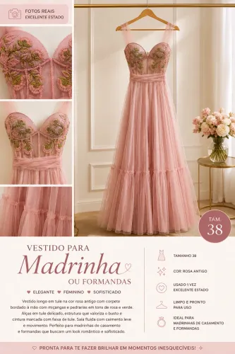 Vestido de Festa com Pedrarias
