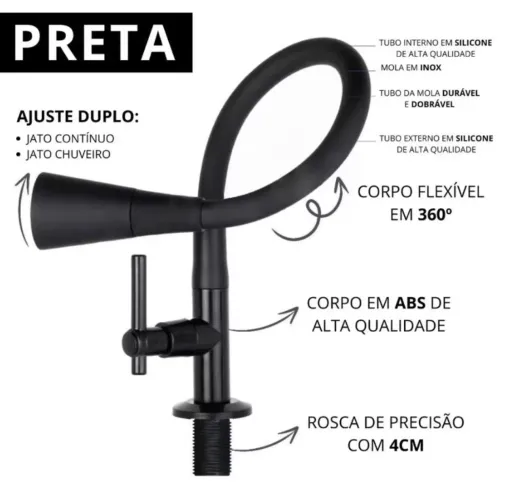Torneira flexível duplo jato