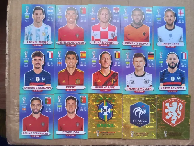 Lote Figurinhas Copa do Mundo 2022 Craques 