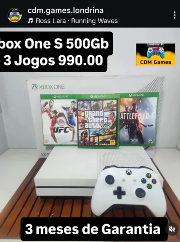 Xbox One S 500gb + 3 Jogos 990.00 - Não Aceito Oferta