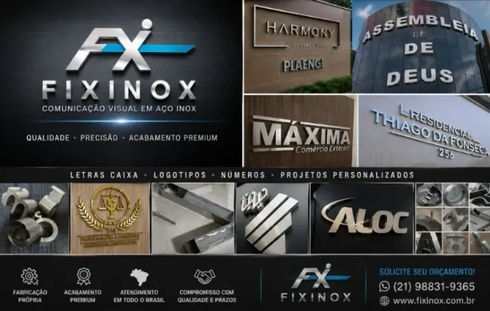 Letras, Logomarcas, Números em Aço Inox Preço direto do Fabricante! FRETE GRÁTIS !! LIGUE
