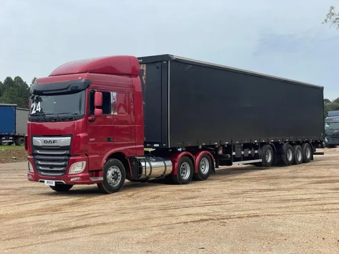 CONJUNTO DAF XF 480 6X2 2024 - COM 152 MIL KM + CARRETA SIDER RANDON 4º EIXO 2024