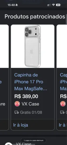 Capa VX CASE iphone 17 pro max