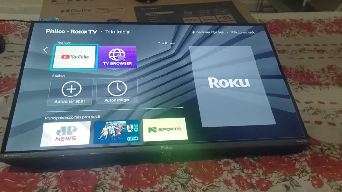 Tv novinha com 2 meses de uso com nota fiscal caixa