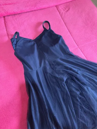 Vestido de festa brilhoso(azul escuro)