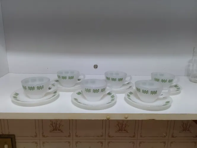 Conjunto de café Termo Rey Verde Copacabana 6 Xícaras com pires