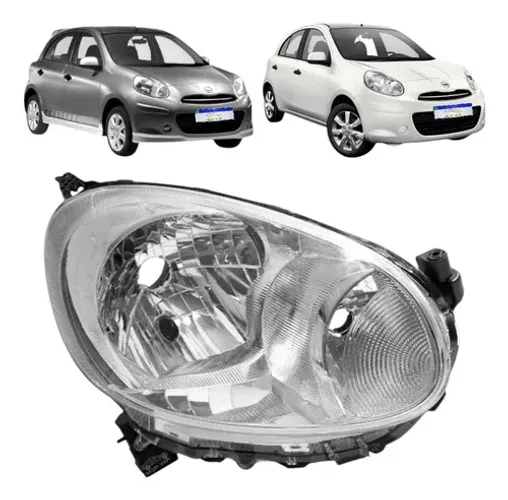 Farol Nissan March Sv 2011 2012 A 2014 Direito Cromado Direito/passageiro